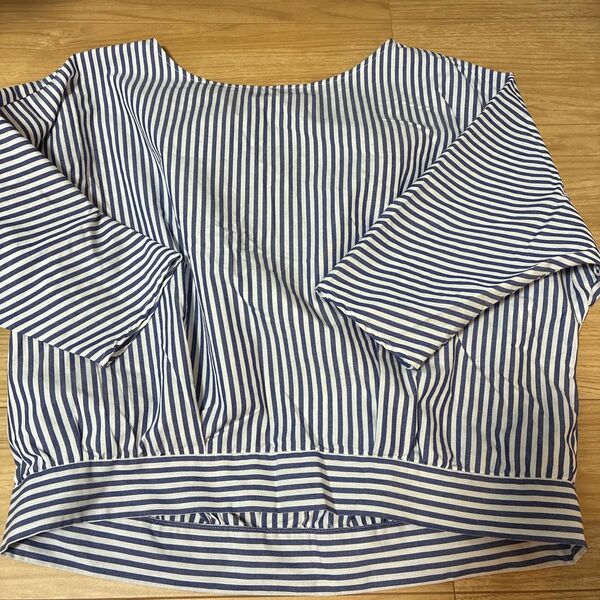【美品】ロペピクニック ストライプ柄五分袖トップス
