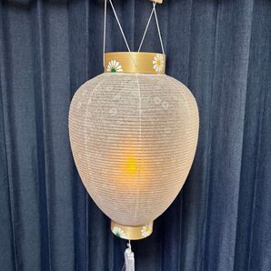 新盆用白提灯 岐阜提灯 LEDローソク電池灯付き