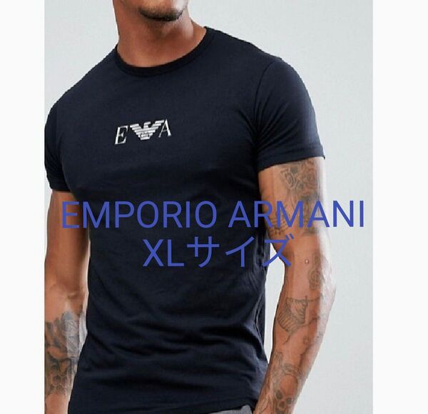 【新品】EMPORIO ARMANI/ブラック クルーネック Tシャツ XL