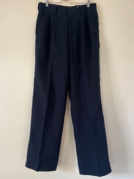 Auralee Linen Silk Tweed Slacks comoli リネン maatee&sons パンツ ネイビー