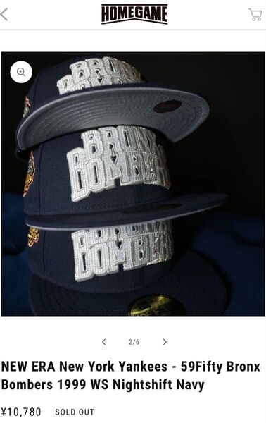 HOMEGAME 別注 新品 ヤンキース ニューエラ NEWERA 59FIFTY ブロンクスボンバーズ BRONXBOMBERS