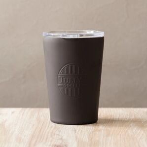 ☆新品未使用☆タリーズ ロゴカップタンブラー(マットブラック)箱付き 黒 カップ 蓋付き タンブラー