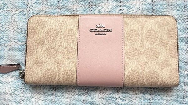 COACH コーチ 長財布 シグネチャー ピンク レディース 綺麗