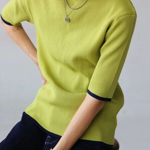 最終価格☆新品未開封 スポンジリブニット ニット ニット レディース トップス 半袖