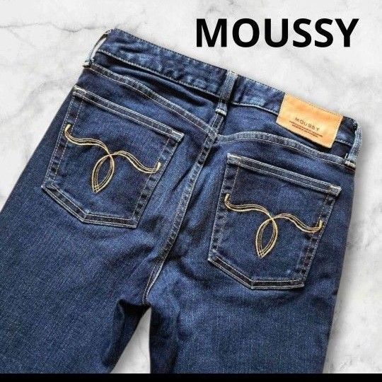 MOUSSY ダークブルースリムフィットデニムサイズ25