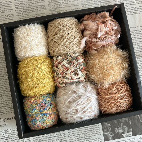 ファンシーヤーン 素材糸セット9種類180g(☆g) 毛糸 手芸材料 編み物 ハンドメイド 引き揃え