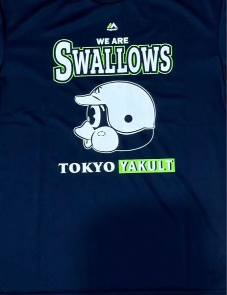 ヤクルトスワローズ つば九郎応援Tシャツ ネイビー Majestic
