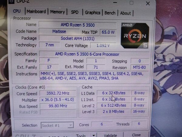 AMD Ryzen5 3500 本体のみ CPUのみ