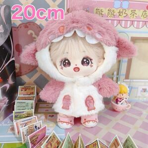 韓国 20cm ぬい服 着ぐるみ 着せ替え パーカー サメ 推しぬい ぬい活