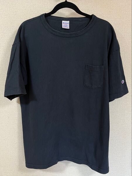 Champion Tシャツ T1011 ポケット ネイビー サイズXL USA製
