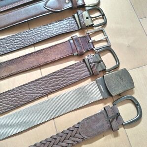 ベルト まとめ売り 7本 ブラウン系 レザー 布 メンズ