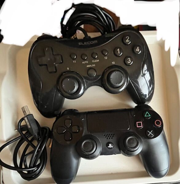 (ジャンク品)PS2コントローラー と ELECOMゲームパッド セット