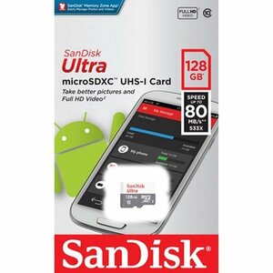  【新品・未開封】送料94円～SanDisk microSDXC ULTRA 128GB 80MB/s SDSQUNS-128G クラスClass10 サンディスク 