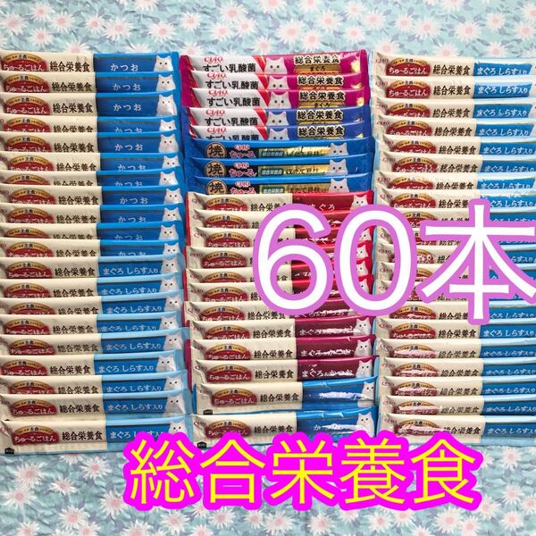 猫用 ちゅーる 60本 ちゅ〜るごはん 総合栄養食 いなば CIAO かつおとまぐろの魚系セット
