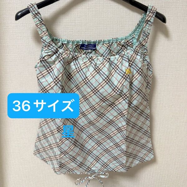 美品 希少 BURBERRY LONDON BLUE LABEL バーバリーブルーレーベル ノースリーブ カットソー サイズ36
