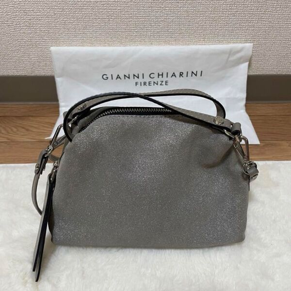 GIANNI CHIARINI ジャンニキアリーニ アリファS シルバー ショルダーバッグ ハンドバッグ