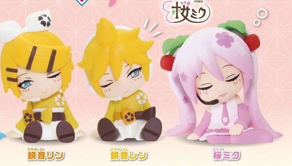 初音ミク 肩ズンFig Part3 3種セット セミコンプ 桜ミク 鏡音レン 鏡音リン フィギュア
