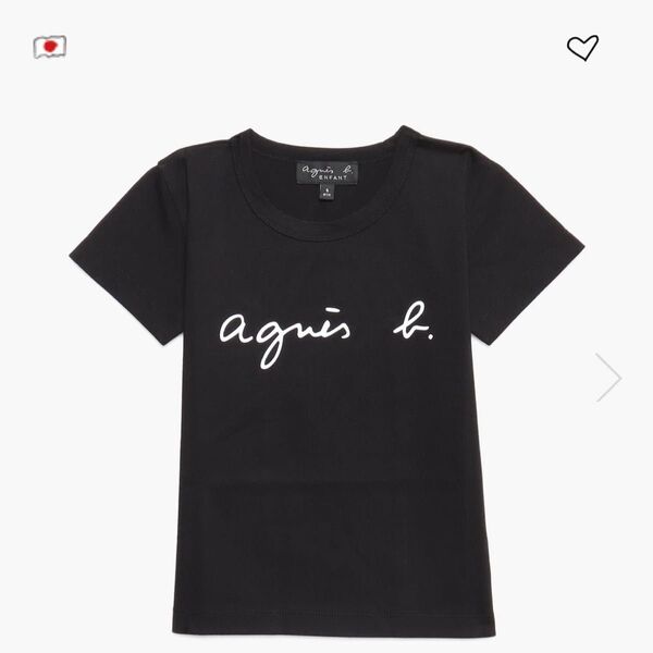 定価以下 美品 agns b. ENFANT Tシャツ 10ans 140cm 黒 ロゴ アニエスベー クーポンで200円OFF