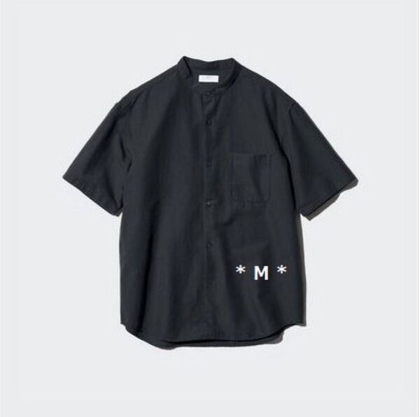 コットンリネンスタンドカラーシャツ 半袖 UNIQLO