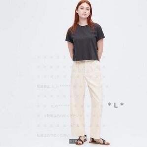 リネンブレンドタックワイドパンツ(丈標準67~69cm)UNIQLO