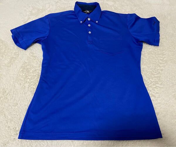 【7/6まで値下げOK】ミズノ mizuno outdoor ポロシャツ 半袖ポロシャツ GOLF ゴルフ 襟付き 青 XL 速乾