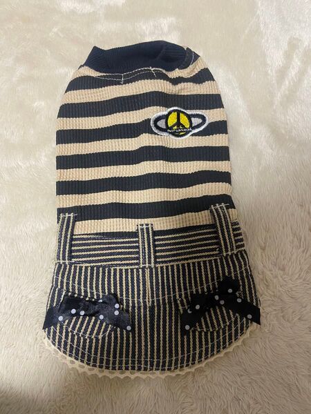 犬用 ペット用 服 ボーダー スカート ワンピース ストラップ リボン 小型犬