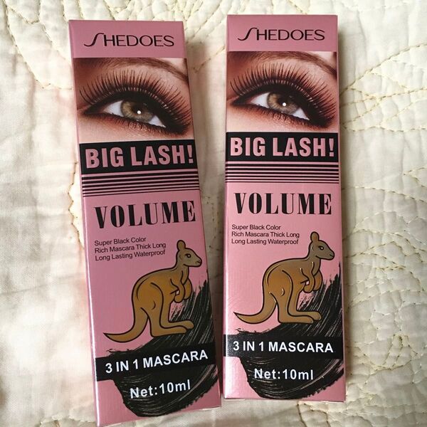 マスカラ2本セット★SHEDOES BIG LASH! ボリュームマスカラVOLUME★ボリュームラッシュ★ウォータープルーフ