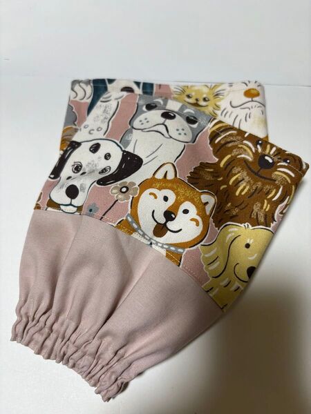 ハンドメイド ハーフ丈アームカバー 腕カバー 犬柄