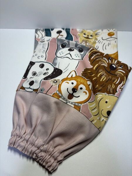 ハンドメイド ハーフ丈アームカバー 腕カバー 犬柄