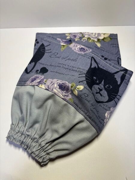 ハンドメイド ハーフ丈アームカバー 腕カバー 猫柄