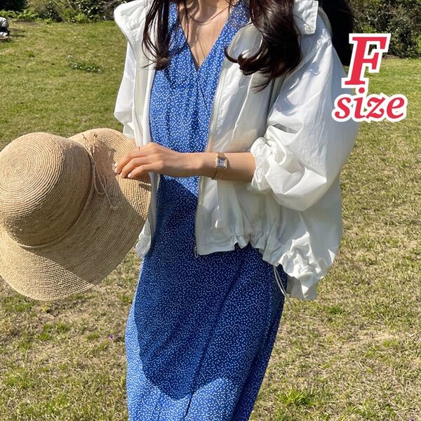 ★残りわずか★ 新品【ホワイト】パーカー ラッシュガード カーディガン 薄手 春 夏 長袖 冷房対策 UV対策 紫外線 日焼け対策