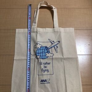 【開封済、未使用】ANA トートバッグ 飛行機 地球プリント