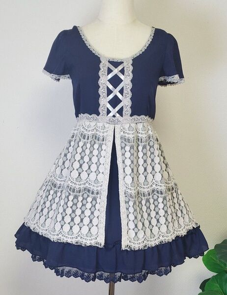 美品 axes femme リボンレースワンピース カントリー