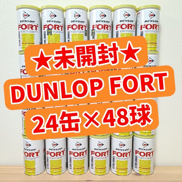 【新品・未開封】DUNLOP ダンロップ FORT フォート 24缶 48球 硬式 テニスボール