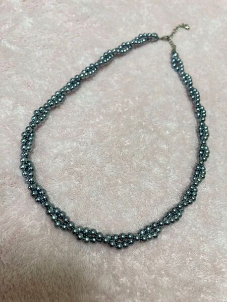 ツイストネックレス シルバー アクセサリービーズ 装飾品