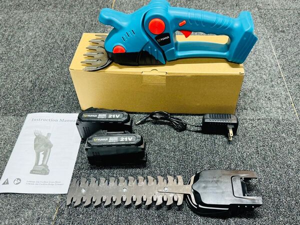 芝刈り機 芝生バリカン ミニヘッジトリマー 充電式 生垣バリカン コードレス 草刈り機 軽量 21Vバッテリー付