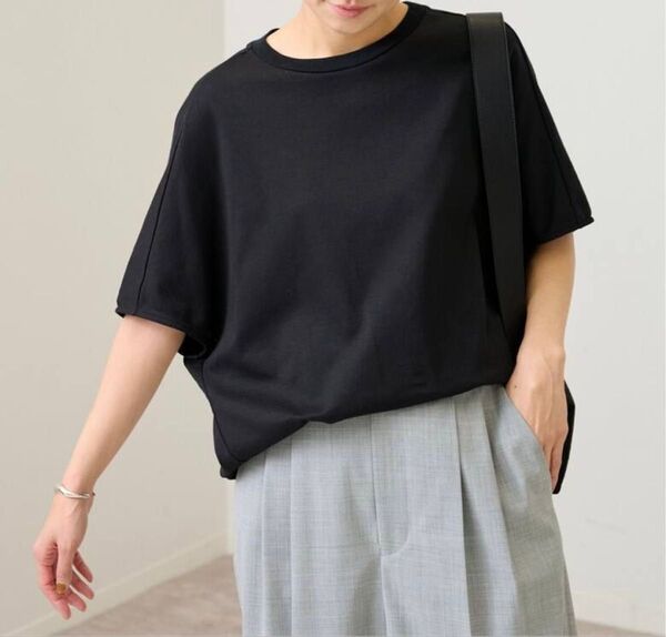 【即納】新品タグ付き FRAMeWORKスムースコクーンプルオーバー ブラック 黒 フレームワーク 半袖 Tシャツ カットソー