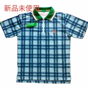 新品未使用品 ベネトン UNITED COLORS OF BENETTON ハーフジップ半袖ポロシャツ Sサイズ 男女兼用