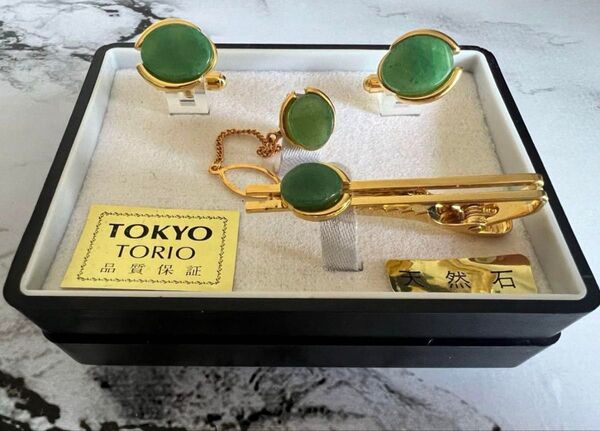 TOKYO TORIO天然石タイピンカフス4点セット