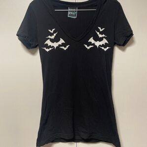 TOO FAST トゥーファースト BATS コウモリ Vネック 半袖Tシャツ Sサイズ ゴシック パンク ロック 原宿系