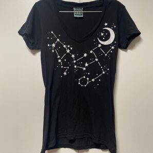 TOO FAST トゥーファースト 三日月 星座 Vネック 半袖Tシャツ Sサイズ ゴシック パンク ロック 原宿系