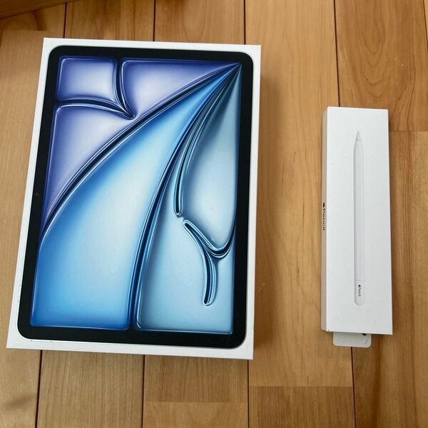 iPad Air M2 Wi-Fi セルラー 11インチ ブルー Apple Pencilつき 画面に傷あり