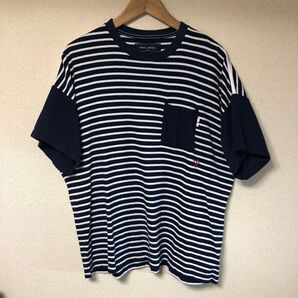 ウィズリミテッド ボーダー Tシャツ ポケ付き ワイド ボックス