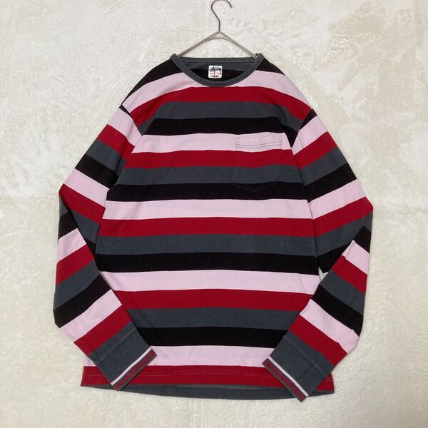 【00s】希少 白タグ stussy オールドステューシー 長袖 ボーダー L
