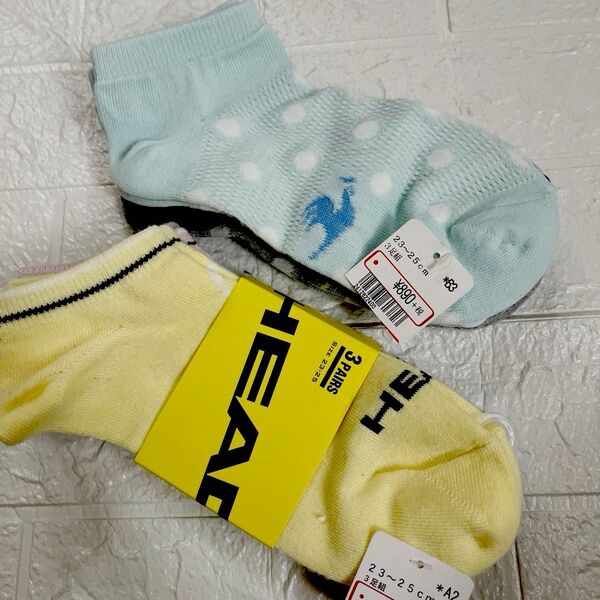 le coq sportif HEAD レディース靴下 スニーカーソックス ショート丈ソックス 23cm 24cm 25cm