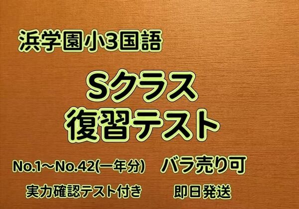 浜学園 小3 Sクラス 国語 復習テスト 1年分