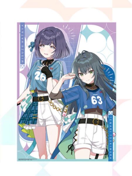 一番くじ 学園アイドルマスター D賞 描きおろし A3クリアポスター 月村手毬&秦谷美鈴