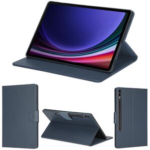 Galaxy Tab S9+ Plus タブレットケース 12.4 (フィルム1枚付き) ダークブルー