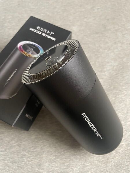 加湿器 卓上加湿器 コンパクト 380ml アロマ対応 LEDライト 車用加湿器 スタイリッシュ 金属製 ブラック