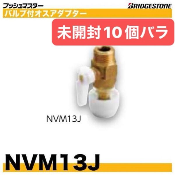 NVM13J 10個バラ バルブ付オスアダプター プッシュマスター 新品 未開封 ブリヂストン